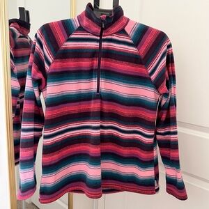 Eddie Bauer Multicolor Striped Fleece Pullover